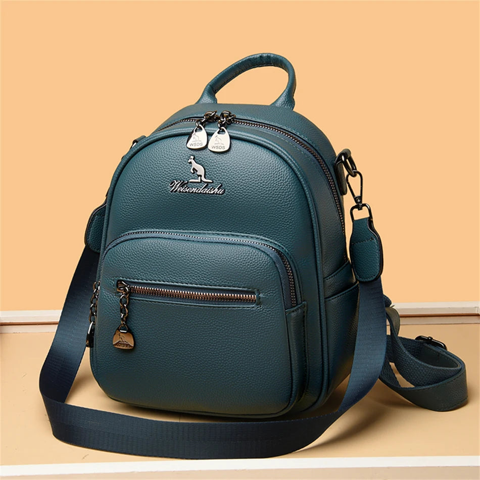 Women Travel Backpack for Teenager Girl 2024 Soft Leather Female Fashion 3 In 1 Bagpacks Large Capacity Ladies Mochilas Feminina Viralgem Store