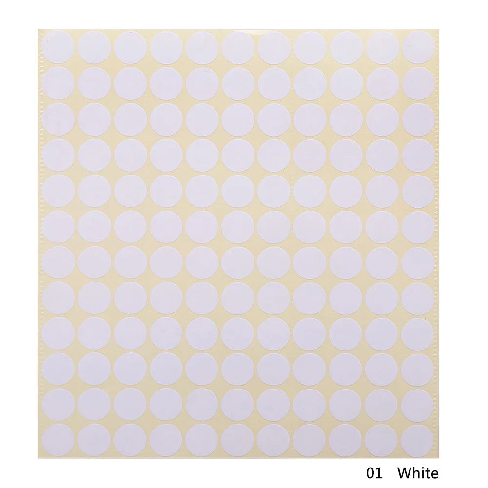 1 Sheet of 132 Blank Round Stickers Labels for Essential Oil Bottle Cap Lid Water Resistant 7 Color Sticker 13mm DIY