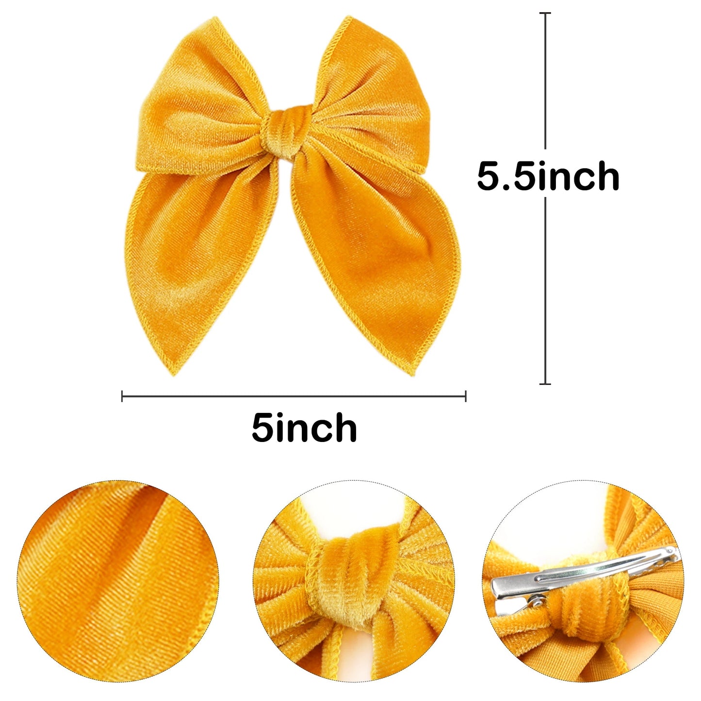 4Pcs Velvet Fable Bow Hair Clips Baby Girls Women Large Sailor Head Bows Accessories Hair Grips for Kids Christmas Hair Bow Viralgem Store
