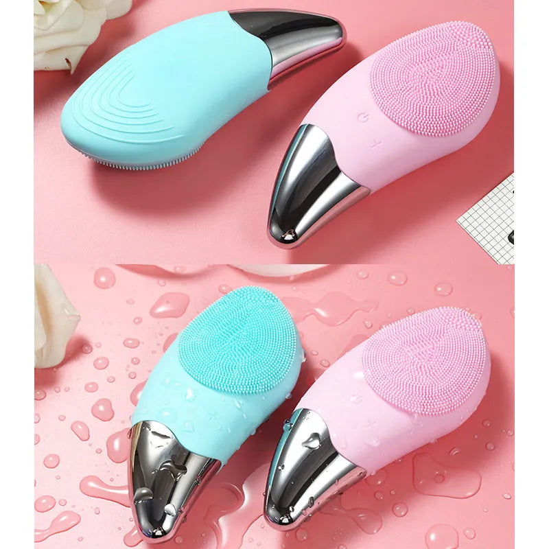 6-speed Electric Face Washer Silicone Facial Cleanser Mini Facial Cleanser Waterproof Rechargeable Ultrasonic Pore Cleaner