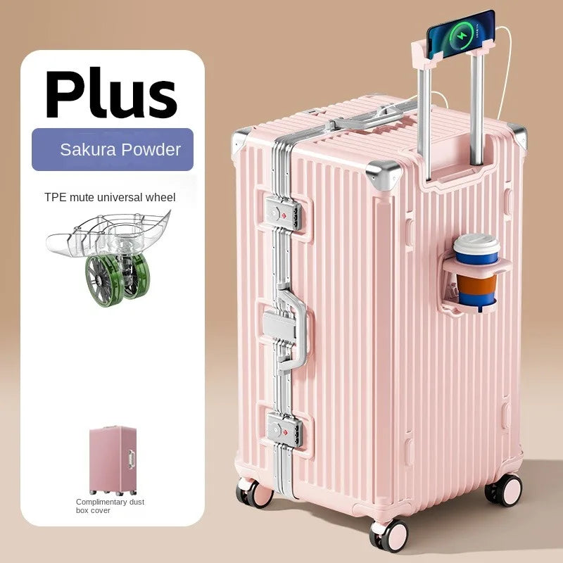 28/30/32 inch Travel Suitcases Large Capacity New Strong and Durable Thickened PC Aluminium Frame Trolley Suitcase 20'' Carrier Viralgem Store