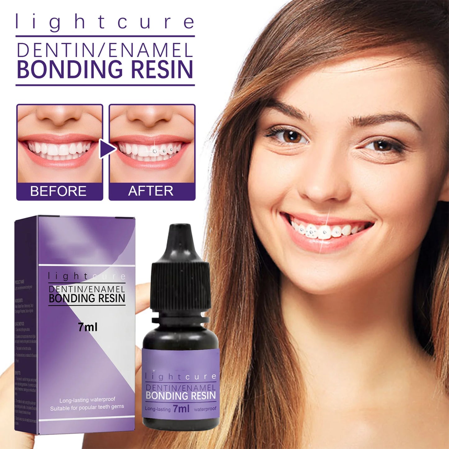 Tooth Gem Decoration Glue Encrusted Crystal Rhinestone Orthodontic Teeth Glue for Family Friends Colleagues Gift