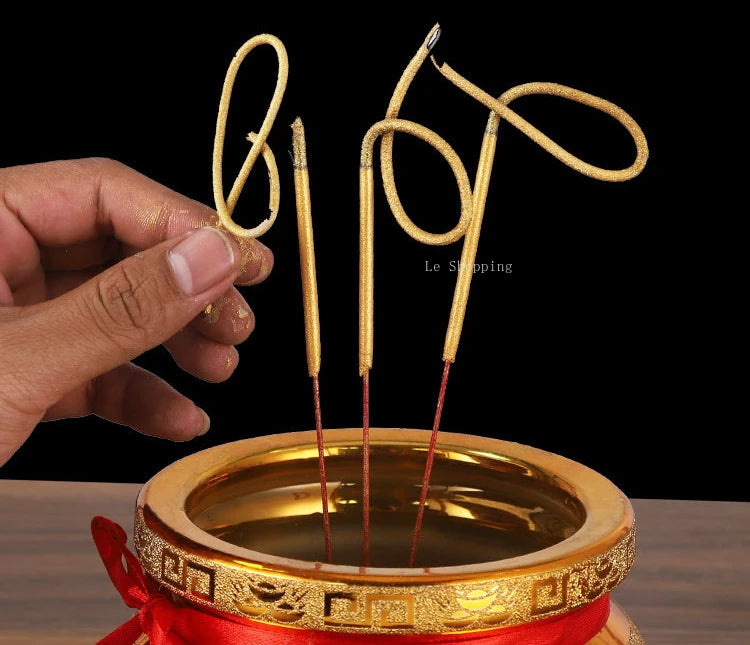 500g Smokeless Thread Incense Gold Roll Money Bamboo Incense Home Worship God of Wealth Incense To Purify The Air Aromatherapy