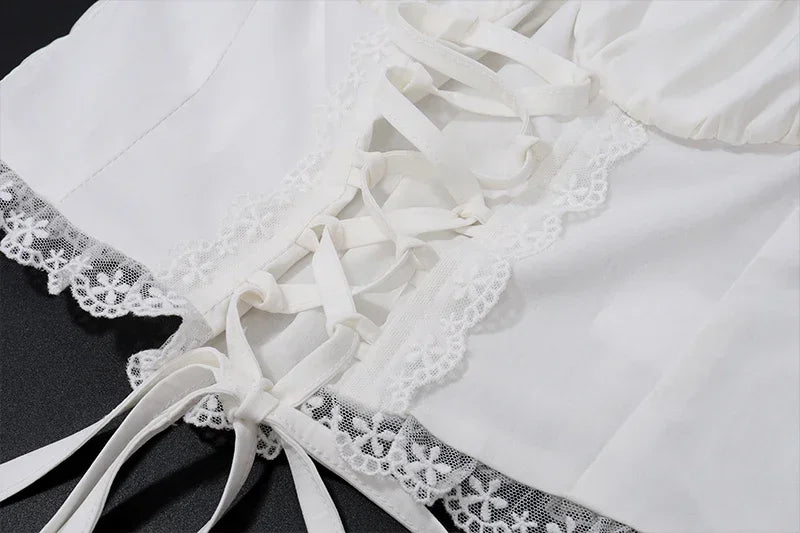 2 Piece Sets Lace Patchwork Beach Holiday Matching Set Outfits Sexy Summer Women Square Neck Crop Top and Long Skirt