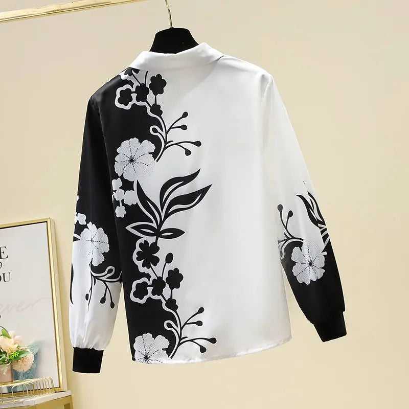 Spring Autumn Streetwear Fashion Print Single Breasted Shirt Women Elegant Long Sleeve All-match Blouse Harajuku Cardign Blusa Viralgem Store