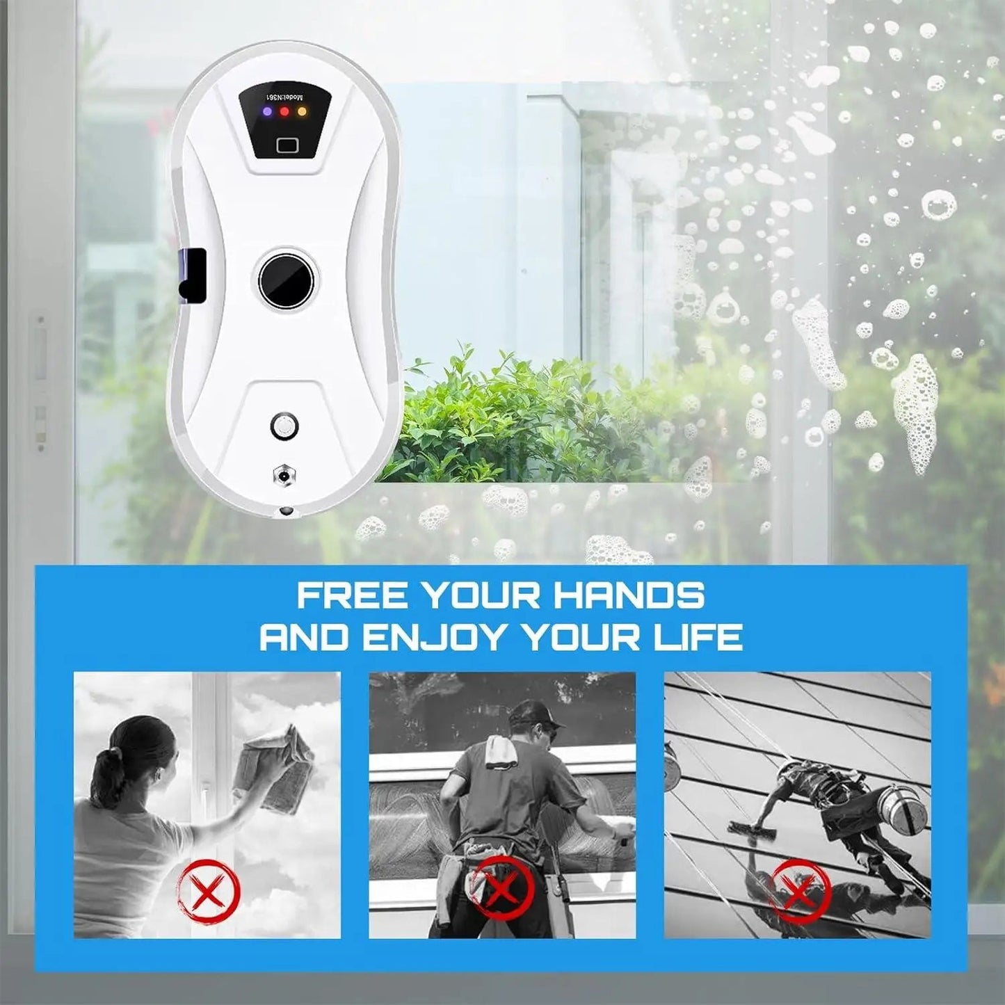 5600pa Window Cleaning Robot Household Intelligent Vacuum Remote Control Anti Fall Electric Window Washer Glass Cleaner Viralgem Store