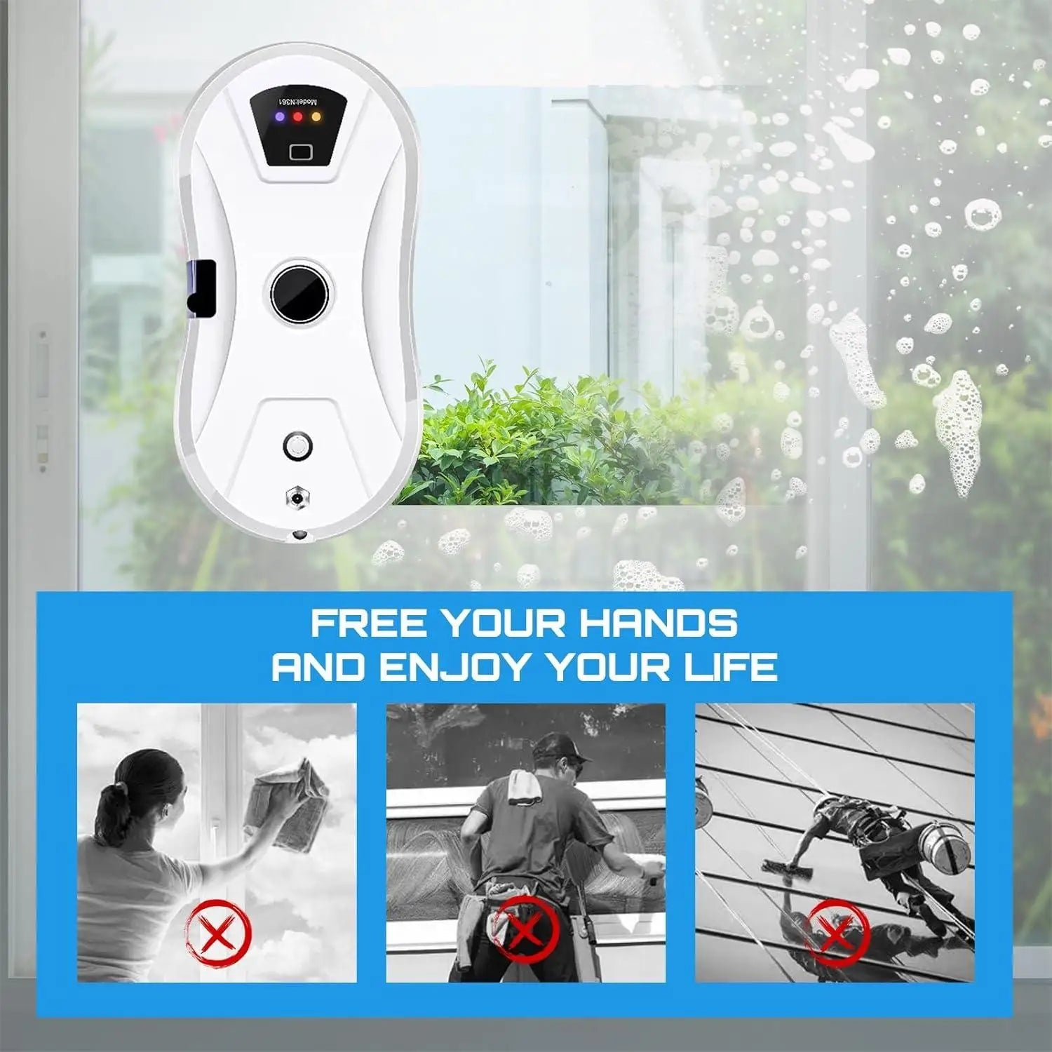 5600pa Window Cleaning Robot Household Intelligent Vacuum Remote Control Anti Fall Electric Window Washer Glass Cleaner Viralgem Store