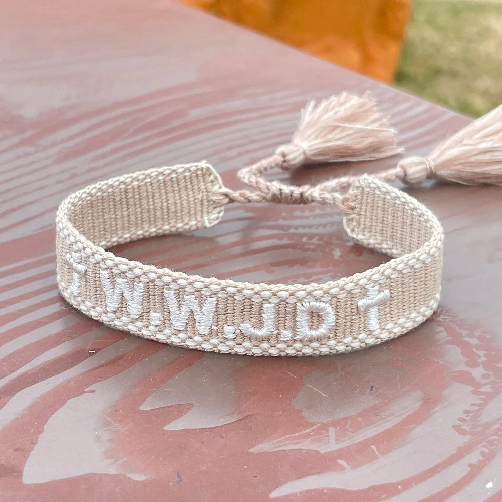 W.W.J.D. | WWJD Woven Bracelets San Benito Medal Bracelet Adjustable Stacking Jewelry