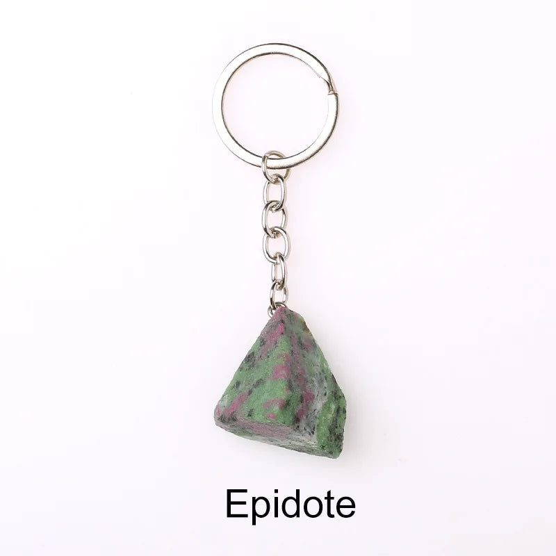 20pcs Natural Rough Raw Stone Crystal Quartzs Keychain Women Men Handbag Hangle Car Key Holder Raw Mineral Stone KeyRing Jewelry Viralgem Store