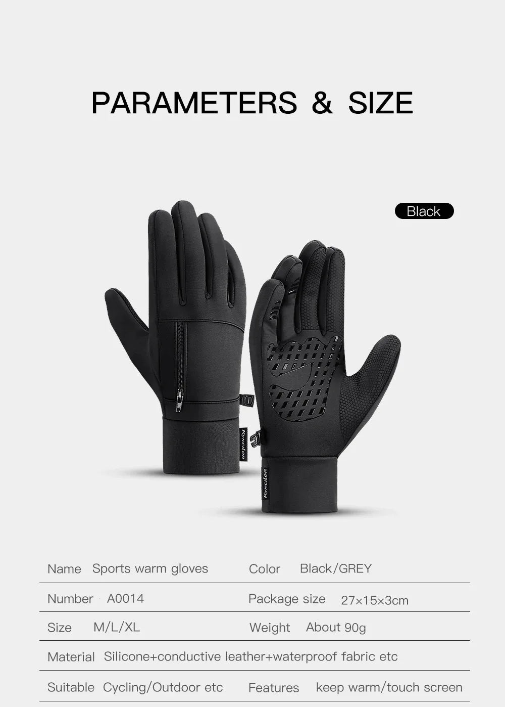 Winter Outdoor Cycling Gloves for Men and Women Touchscreen Windproof Warm Sport Splashproof Silicone Non-slip Motorcycle Gloves