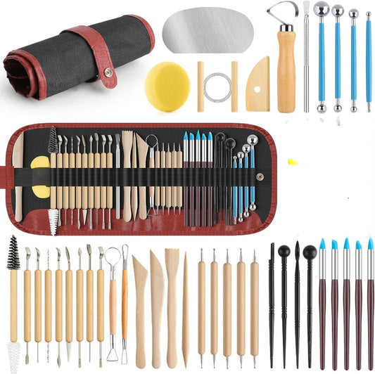 41PCS Pottery Tools for Sculpting, Clay Tool Kit for Carving, Ceramic Tool for Modeling, Ceramics Tools Kits for Pottery Kiln