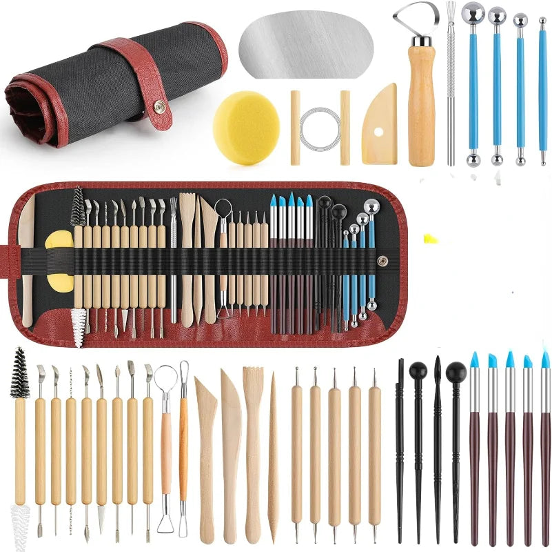 41PCS Pottery Tools for Sculpting, Clay Tool Kit for Carving, Ceramic Tool for Modeling, Ceramics Tools Kits for Pottery Kiln