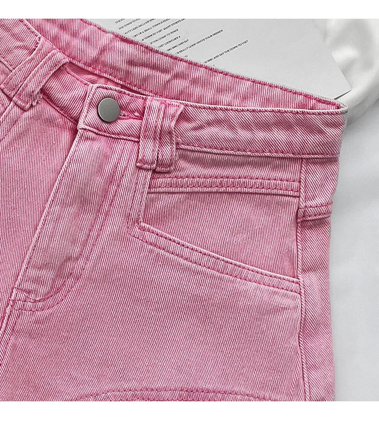 White Denim Shorts Women New High-Waist Ripped Fringed Burr Hot Pants 2023 Summer Loose Wide-Leg Korean Style Short Femme