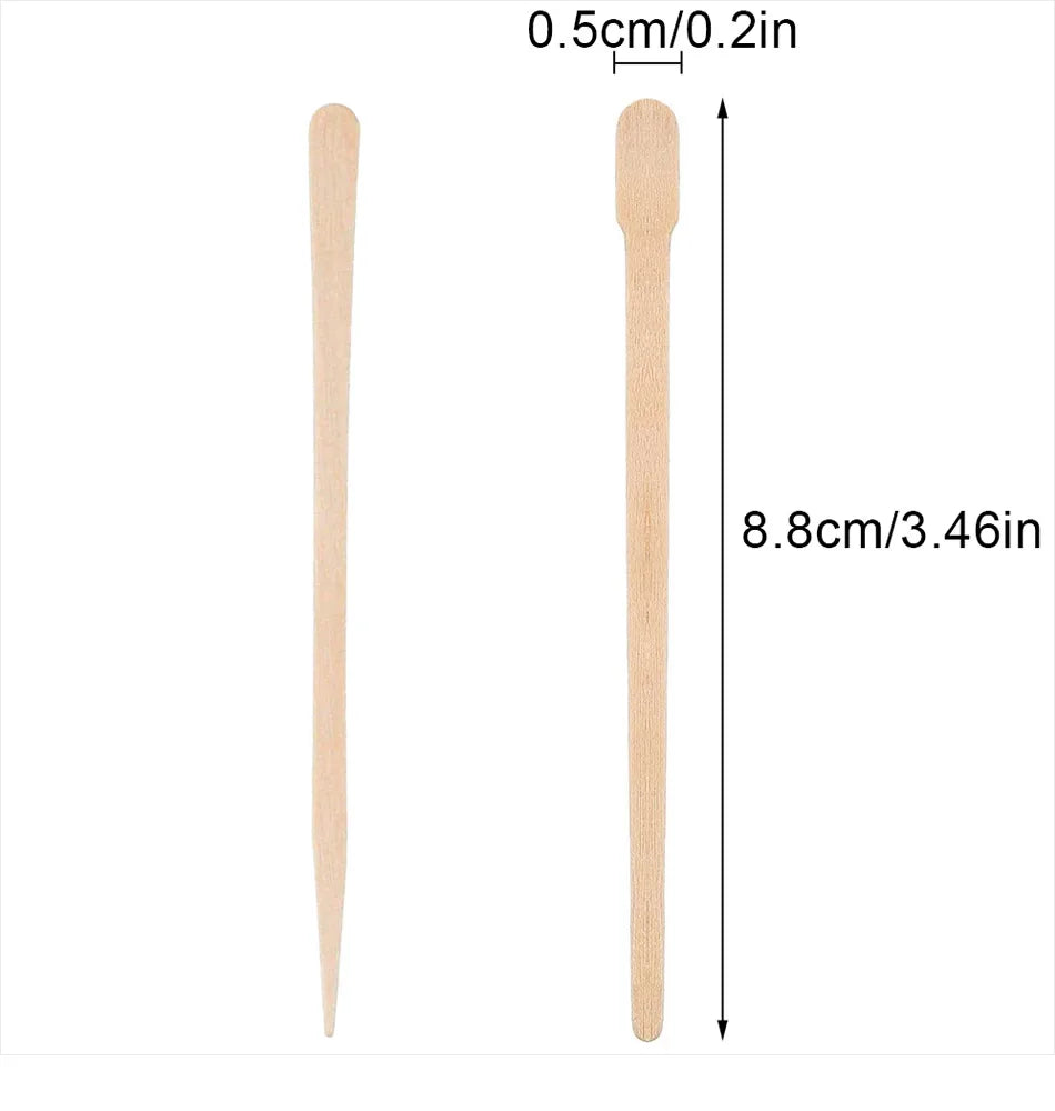 100Pcs Wooden Hair Removal Stick Face Wax Sticks Depilation Spatula Body Eyebrow Applicator Smooth Tongue Depressor Beauty Tools