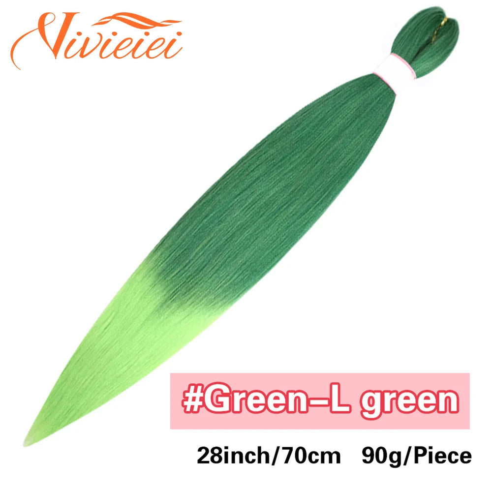 Synthetic Jumbo Braids Hair Extensions 28 Inch Braiding Hair Pre Stretched Orange Green White Blue Red Pink Purple Braids Viralgem Store