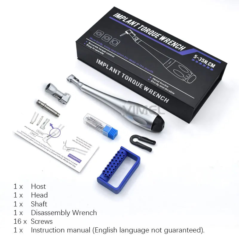 Universal Dental Implant Torque Wrench with 12 Driver Head Kit Hand Driver Screw Handpiece Dental Implant Tool Viralgem Store