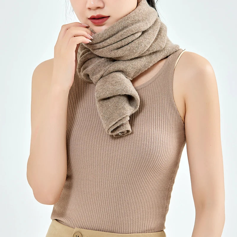 100%Pure Wool Women's Knitted Shawl Soft Warm Wollen Cardigan Cloak Wraps Shoulder Neck Protect Multifunctional Pashmina Scarves