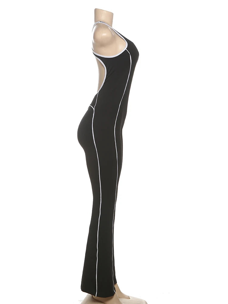 Weird Puss Sporty Women Jumpsuits Fitness Casual Summer O-neck Sleeveless Skinny Overalls Female Active Workou Overall Viralgem Store