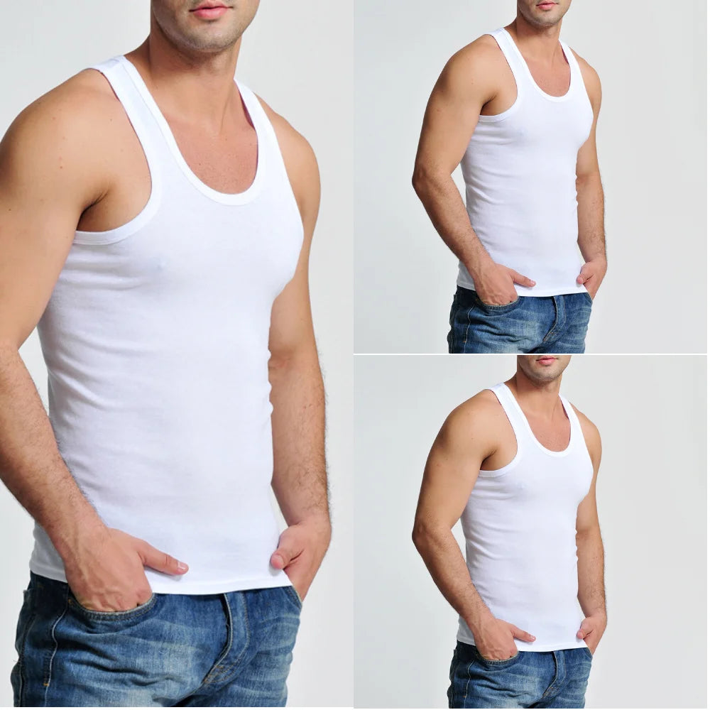 3Pcs Tank Top Casual Men Bodybuilding Clothing Fitness Mens Sleeveless Gyms Vests Cotton Singlets Muscle Tops Plus Size XXXL 4XL