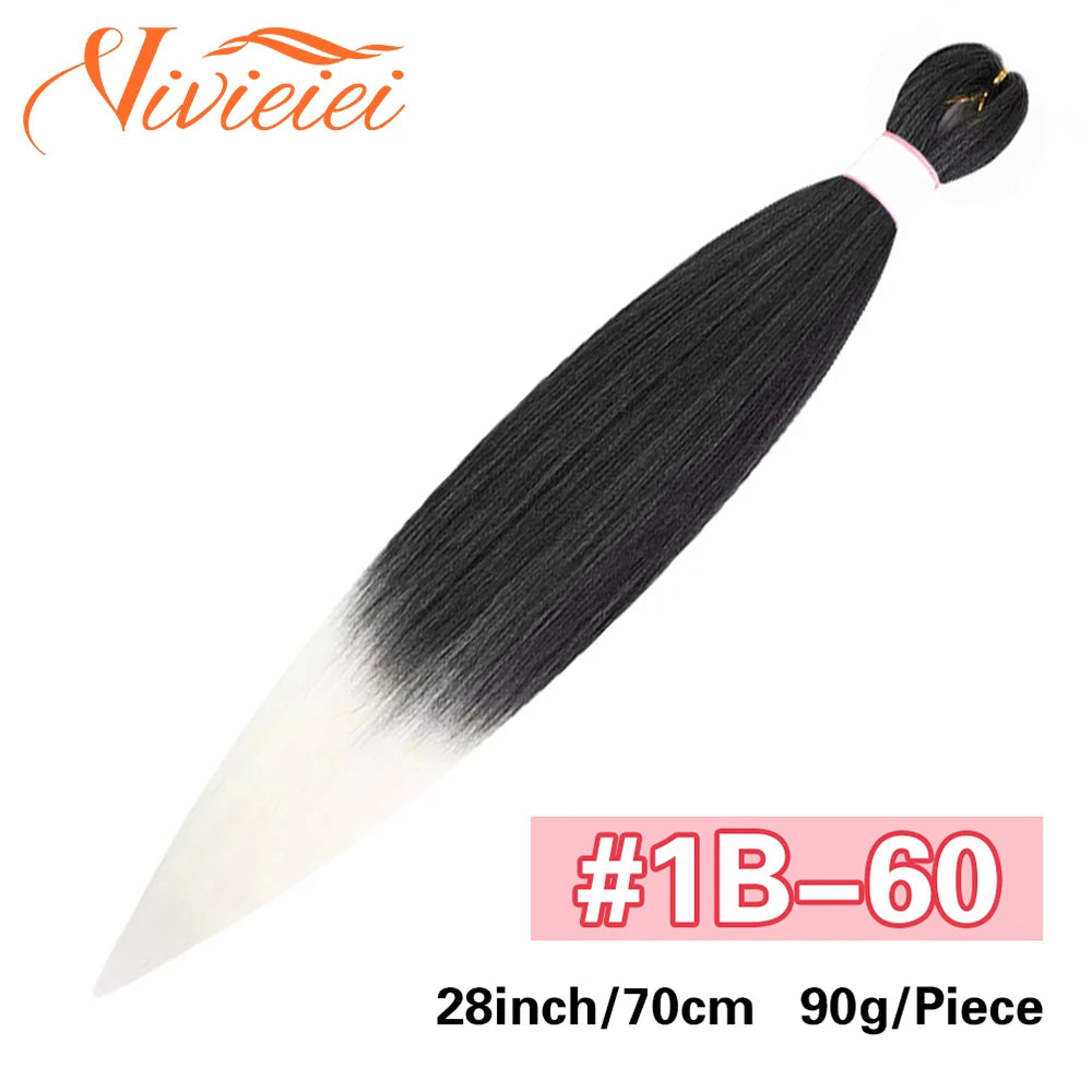 Synthetic Jumbo Braids Hair Extensions 28 Inch Braiding Hair Pre Stretched Orange Green White Blue Red Pink Purple Braids Viralgem Store