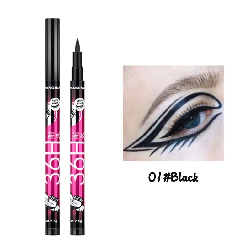 36H Black Quick-drying Eyeliner Waterproof Liquid Eye Liner Pen Long Lasting Smooth Pencil Not Blooming Eyes Makeup Cosmetics Viralgem Store