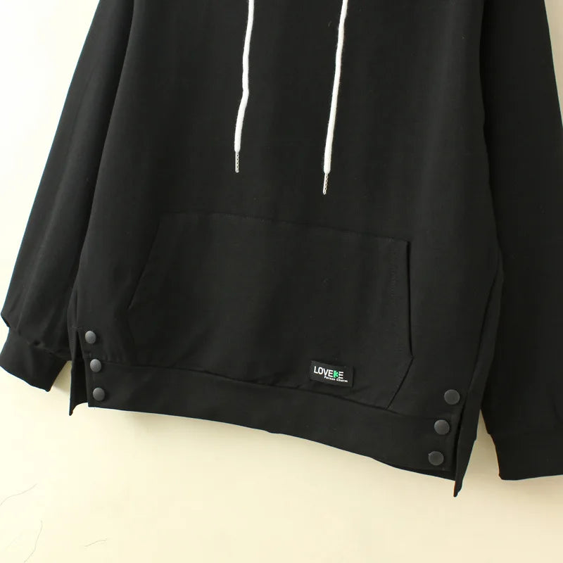 2023 Autumn Women Clothes Plus Size Hoodie Loose Casual Hooded Sweatshirt Curve Female S73 2315