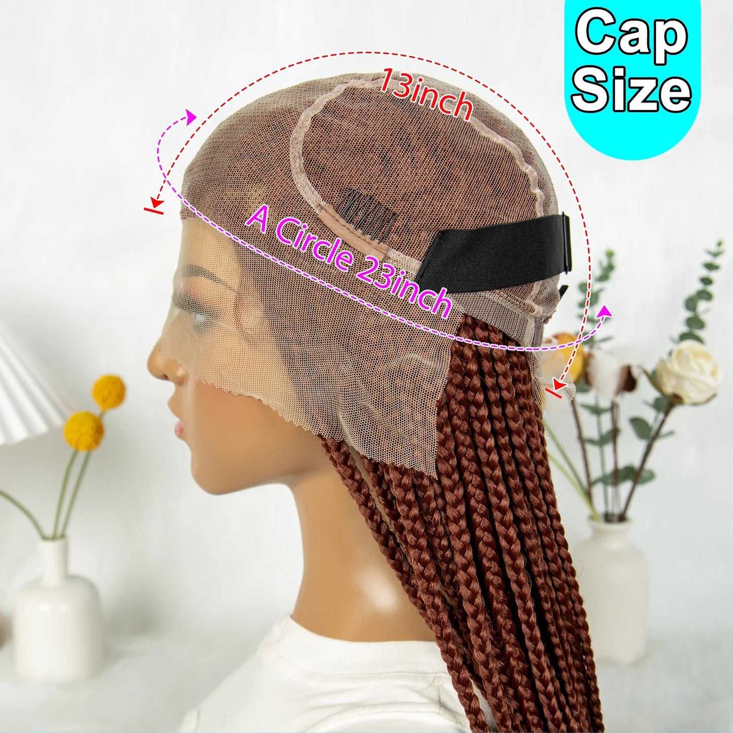 Synthetic Transparent HD Knotless Full Lace Braided Wigs For Black Women Crochet Braid Braiding Hair Viralgem Store