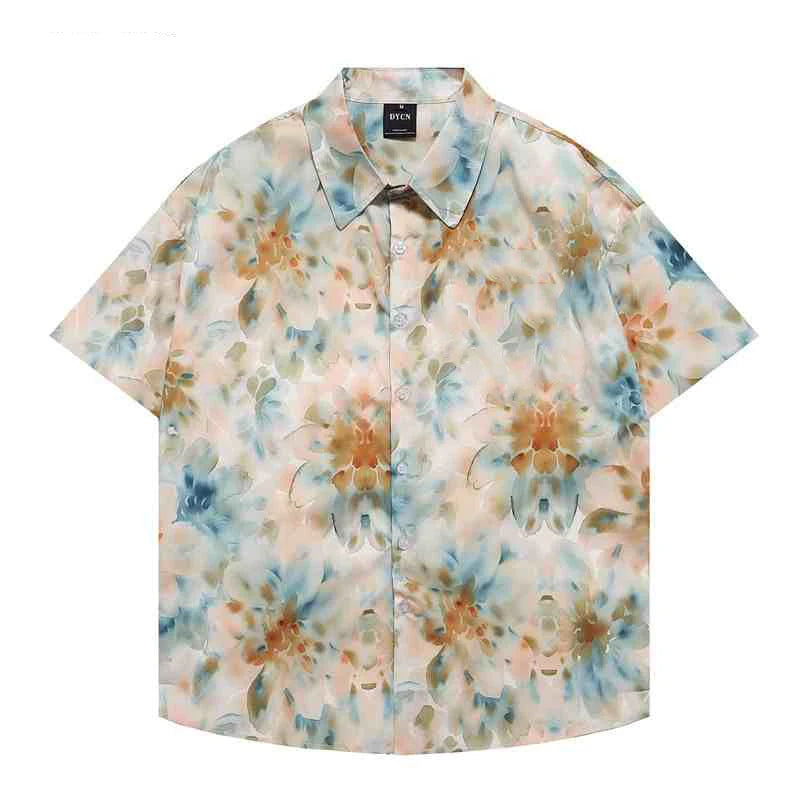 2025 New Fashion Summer Hawaiian Shirts Men's Holiday Casual Chinese style Print Graphic T-shirt Men Clothing Lapel Short Sleeve