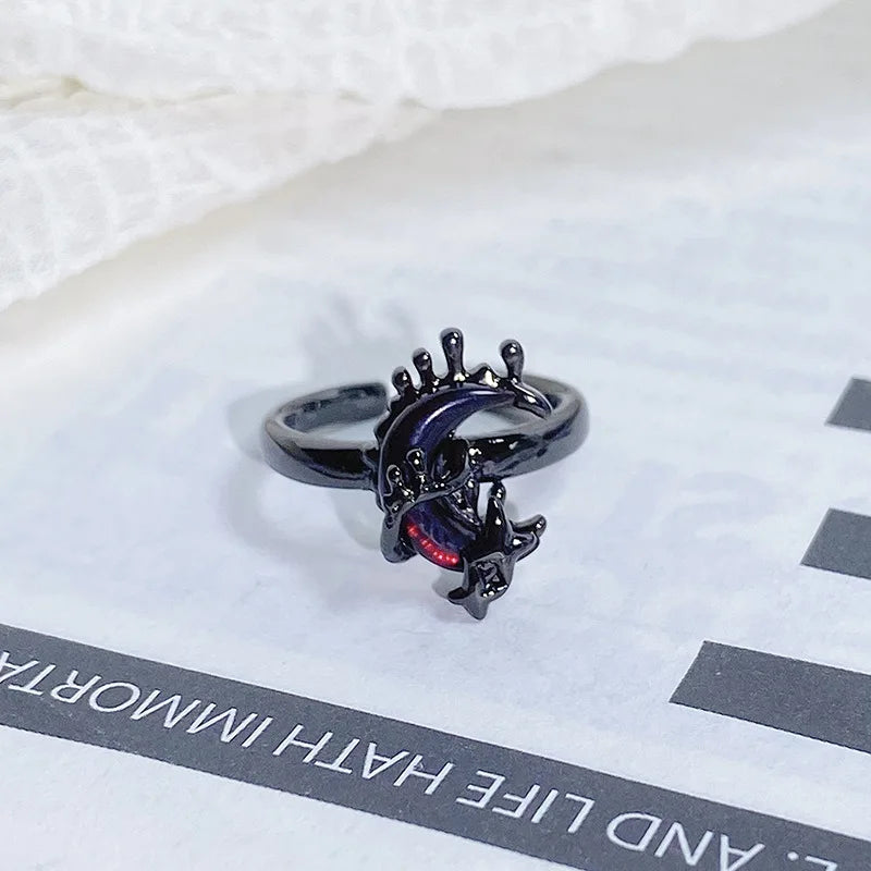 2025 Dark Gothic Irregular Zircon Adjustable Unisex Ring