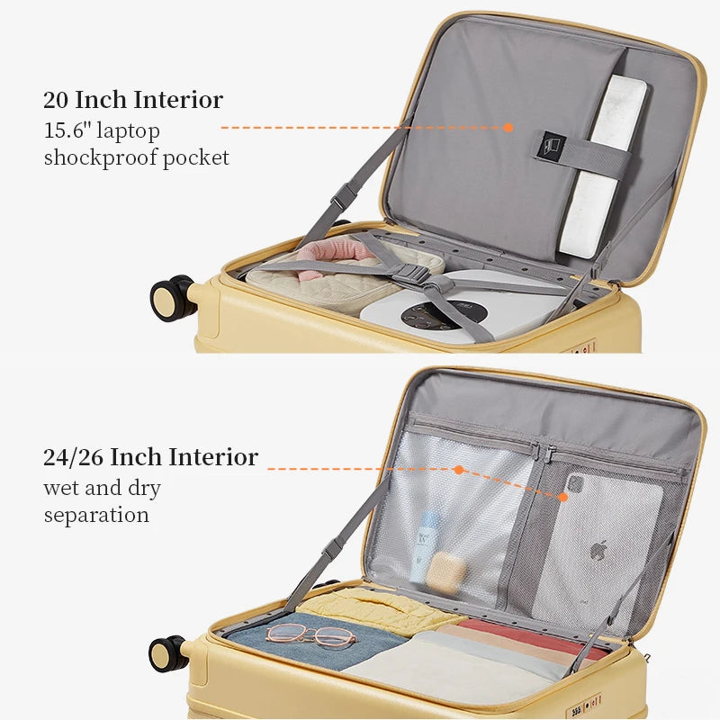 AJI Luggage Travel Suitcase Women Men Suitcase Trip Cabin Expandable Suitcases On Wheelstsa Lock Trolley Case Plaid Pattern Viralgem Store