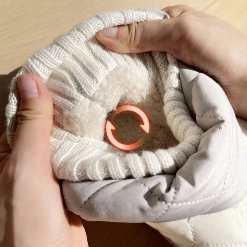 Winter Soft Women's Snow Boots Warm Snow Boots Thick Sole Bare Boots Mesh Red Couples Warm and Comfortable Winter Shoes Snow