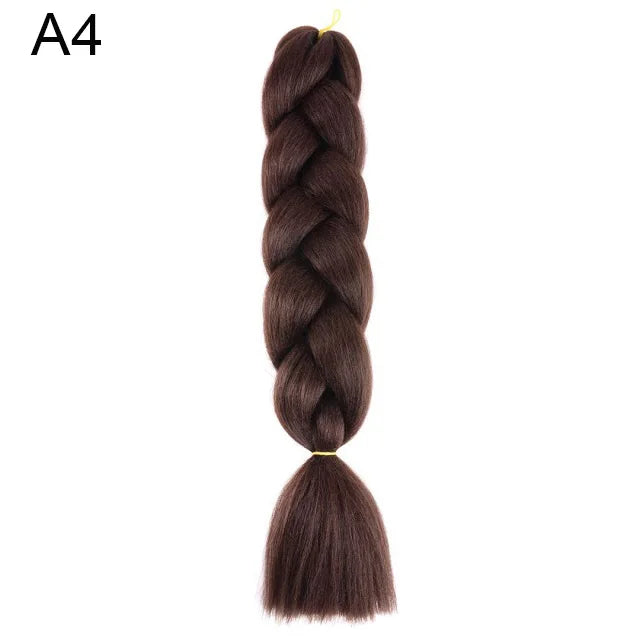 24Inch Synthetic Braiding Hair Extension Ombre Color Rainbow DIY Jumbo Hair Pink Red Blue Hairstyle for Women Viralgem Store
