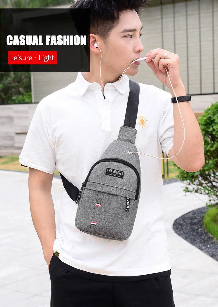 2023 New Chest Bag New Men Simple Nylon Fashion Waterproof One Shoulder Crossbody Bag Multi-functional Men Sling Bag New In