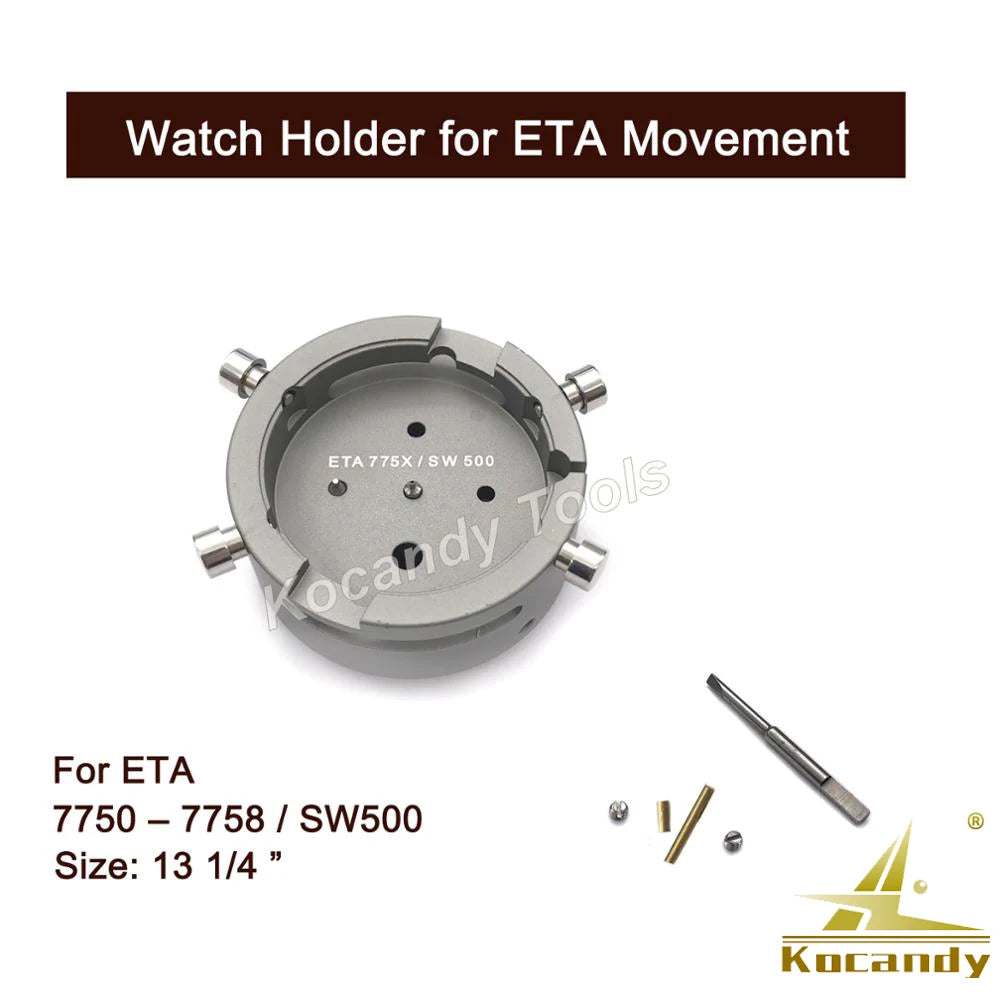 Watch Movement Holder Brass Fixed Base, Multi-Function Adjustable Four-Sided Watch Movement Holder Repair Tools