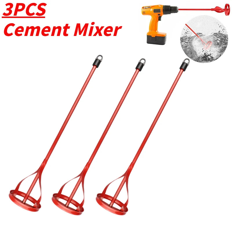 1-5PCS Hexagon Shaft Plaster Paint Mixer Mixing Paddle Rod Electric Drill Construction Agitator Mud Grouting Mortar Tool