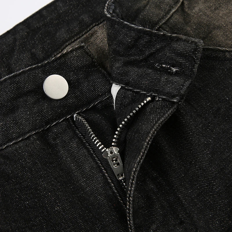 SUCHCUTE Low Waist Jeans for Women Goth Y2k Style Baggy Jeans Punk New Jeans Wide Leg Denim Pants Kpop Casual Loose Streetwear