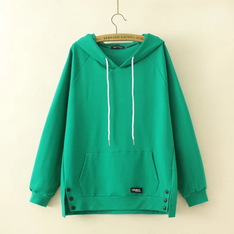 2023 Autumn Women Clothes Plus Size Hoodie Loose Casual Hooded Sweatshirt Curve Female S73 2315