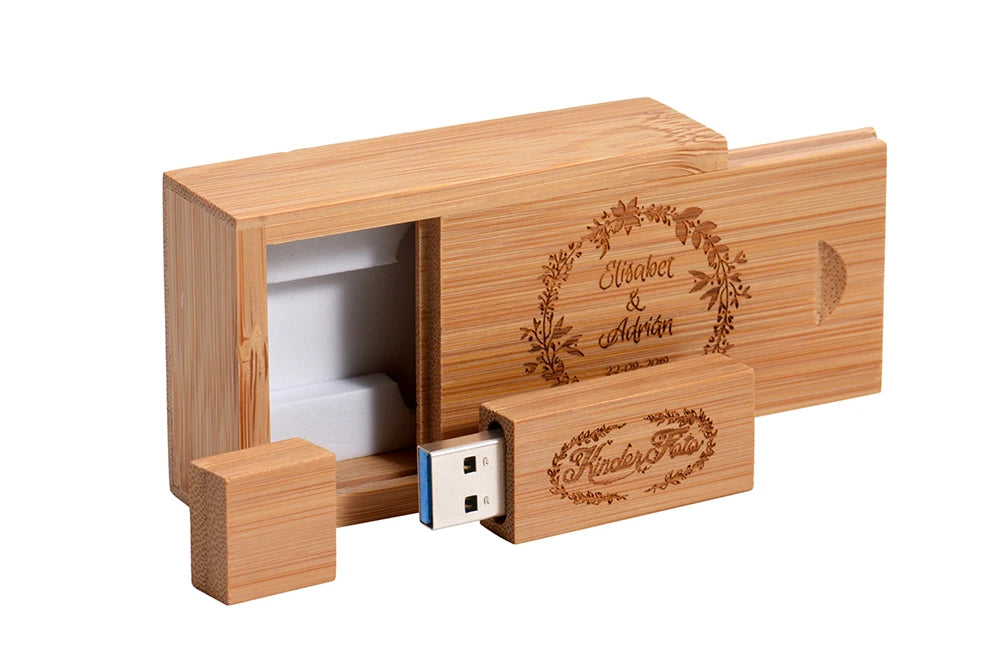 Wooden USB 3.0 Flash Drive 128GB High Speed Pen Drive 64GB Free Custom Logo Memory Stick Photography Wedding Gifts Pendrive 32GB