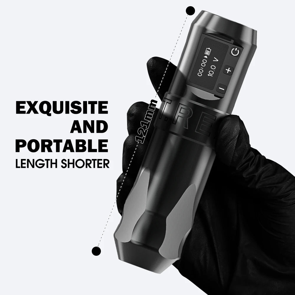T-Rex Wireless Tattoo Machine Rotaty Battery Pen With Portable Power Pack 2400mAh LCD Digital Display For Body Art Makeup