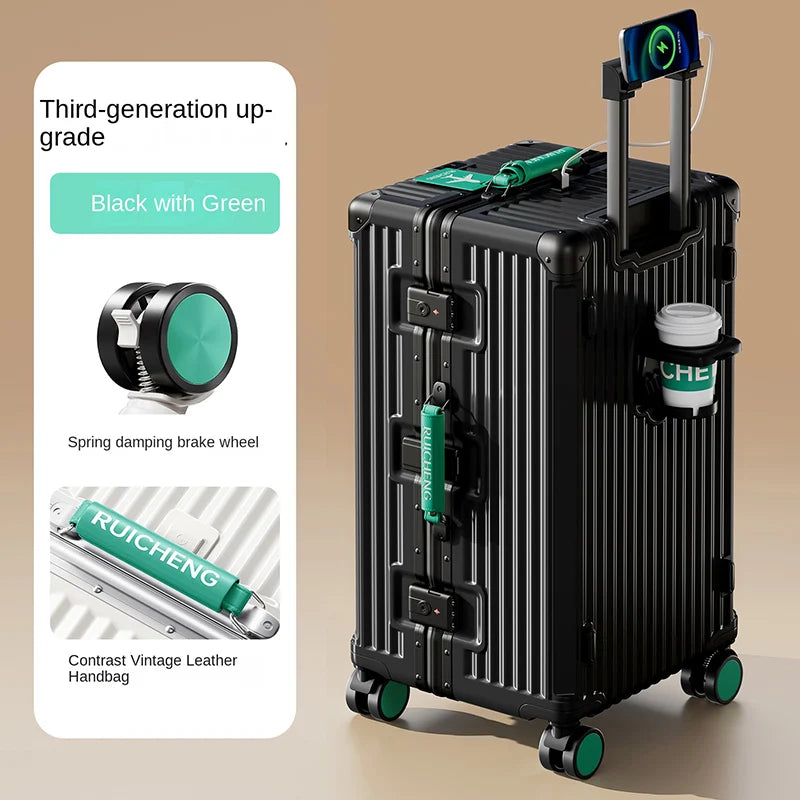 28/30/32 inch Travel Suitcases Large Capacity New Strong and Durable Thickened PC Aluminium Frame Trolley Suitcase 20'' Carrier Viralgem Store