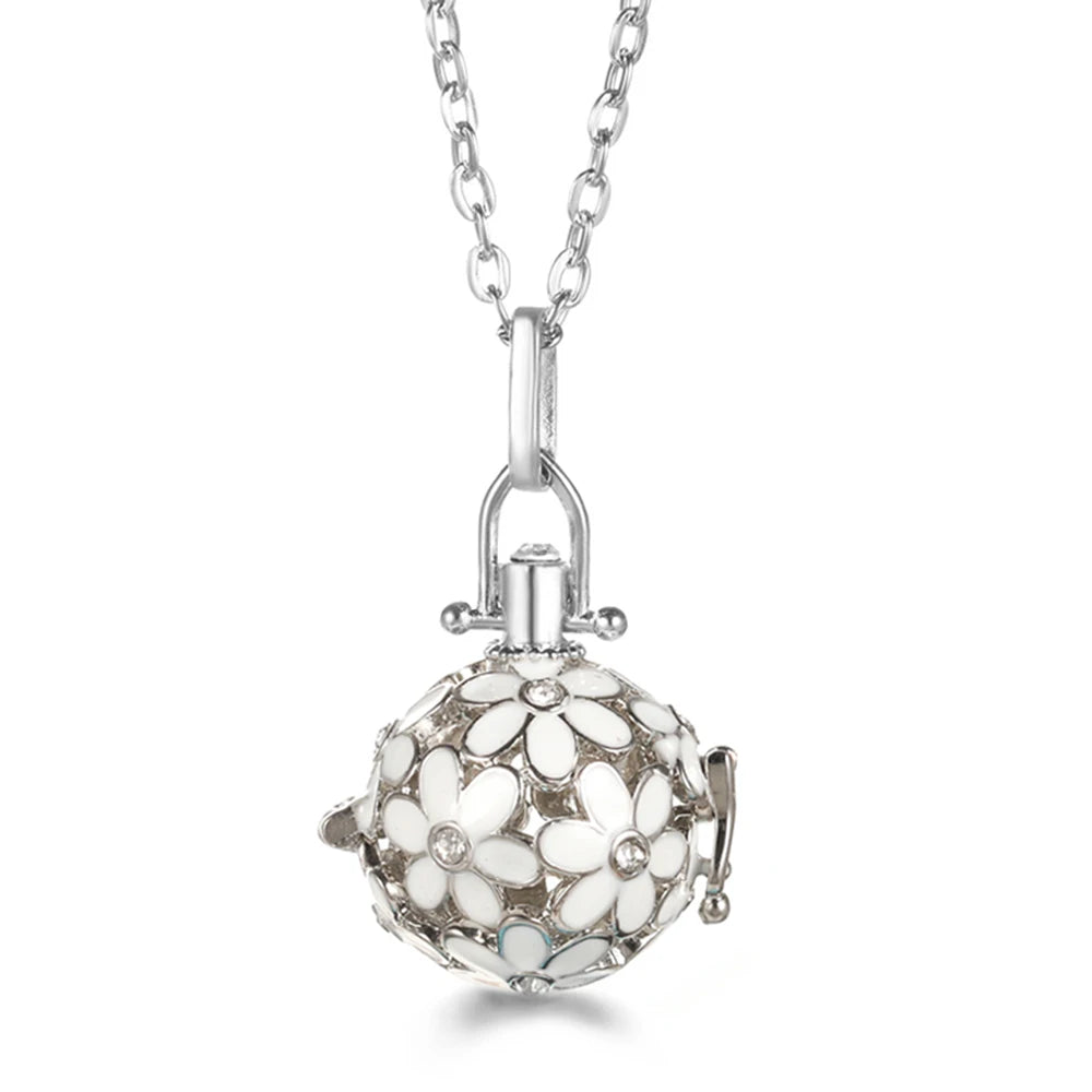 United States Chime Music Ball Woman Caller Essential Oil Necklace Perfume Diffuser Color Footprint Pendant Aromatherapy Jewelry