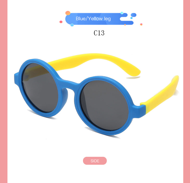 2023 New Cute Round Frame Children's Sunglasses Baby Safe Soft UV Resistant Sunglasses Trend Eyewear for Boys and Girls