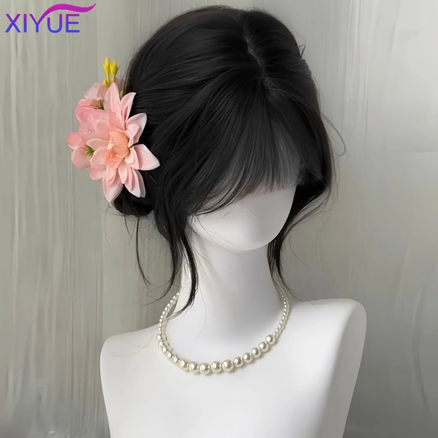 Synthetic Popular Brown Ash Long Deep Wave Hair Lolita Wigs With Bangs Synthetic Wig For Women Fashion Thick Curls Wigs Girl Viralgem Store