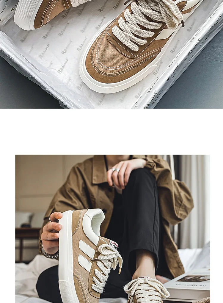 2023 Hot Sale Canvas Shoes Men Skateboard Shoes Platform Comfortable Casual Walking Streetwear Teenager Men Vulcanize Shoes Viralgem Store