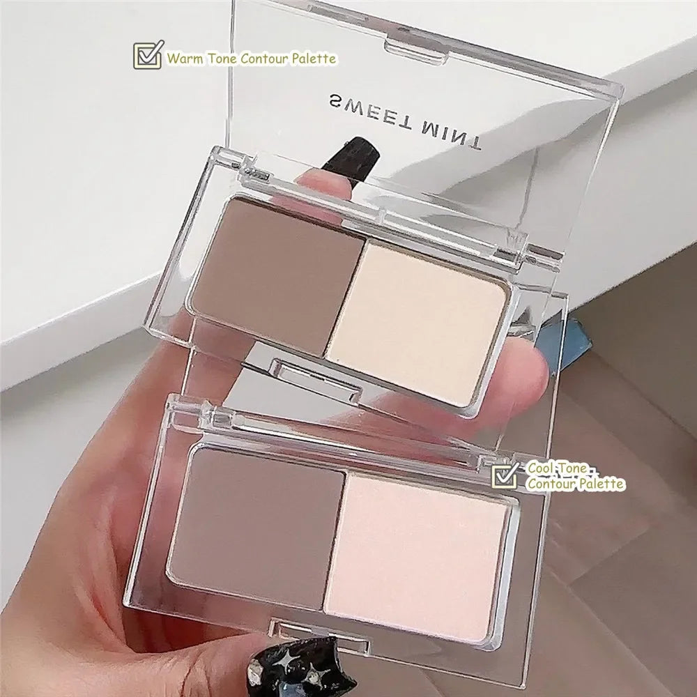 Two-color Nose Shadow Powder Highlighter Contouring Palette Side Shadow V Face Matte Brightening Multifunction Makeup Palette