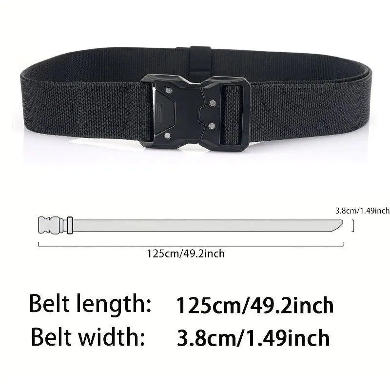 1pc Men's Belt Outdoor Tactical Belt Multi-Function Buckle Nylon Belt High Quality Alloy Buckle Belt Sports Canvas Neutral Belts