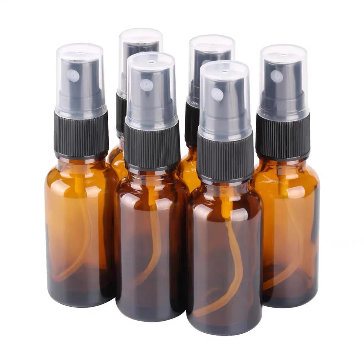20pcs30ML/ 50ML Empty Amber Glass Portable Spray Bottle Essential Oil Container Mini Mist Spray Bottle Perfume Bottle Refillable