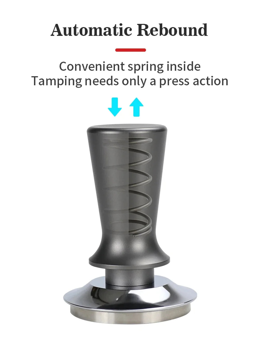 51mm 53mm 58mm Coffee Tampers Spring Loaded Coffee Tamper Ripple Base Aluminum Self Leveling Espresso Tamper Coffee Tamper Kit