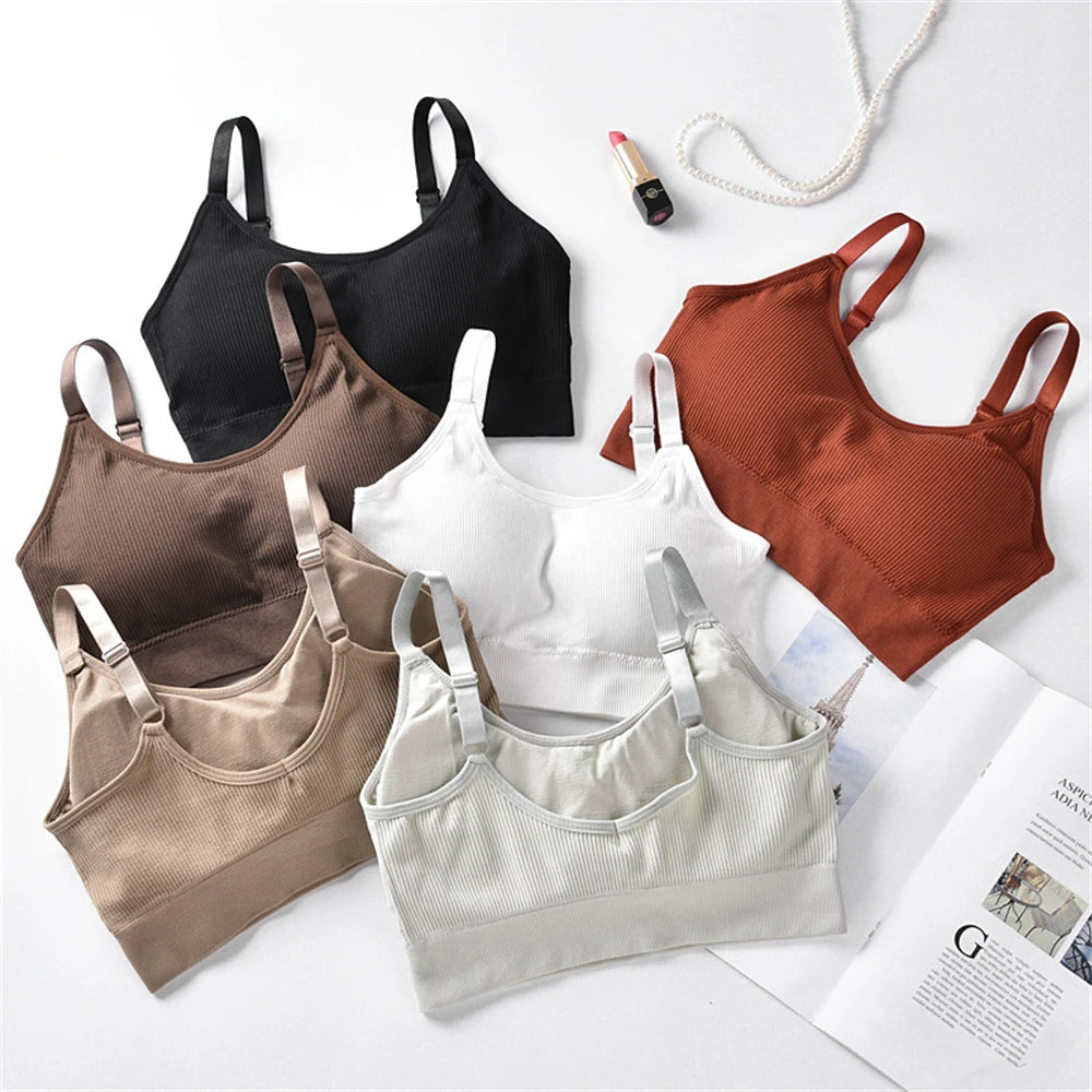 Sports Yoga Top Sexy Wireless Bralette Seamless Women Bra Padded Sleep Tops U-Shaped Back bra Breathable Crop Lingerie Underwear
