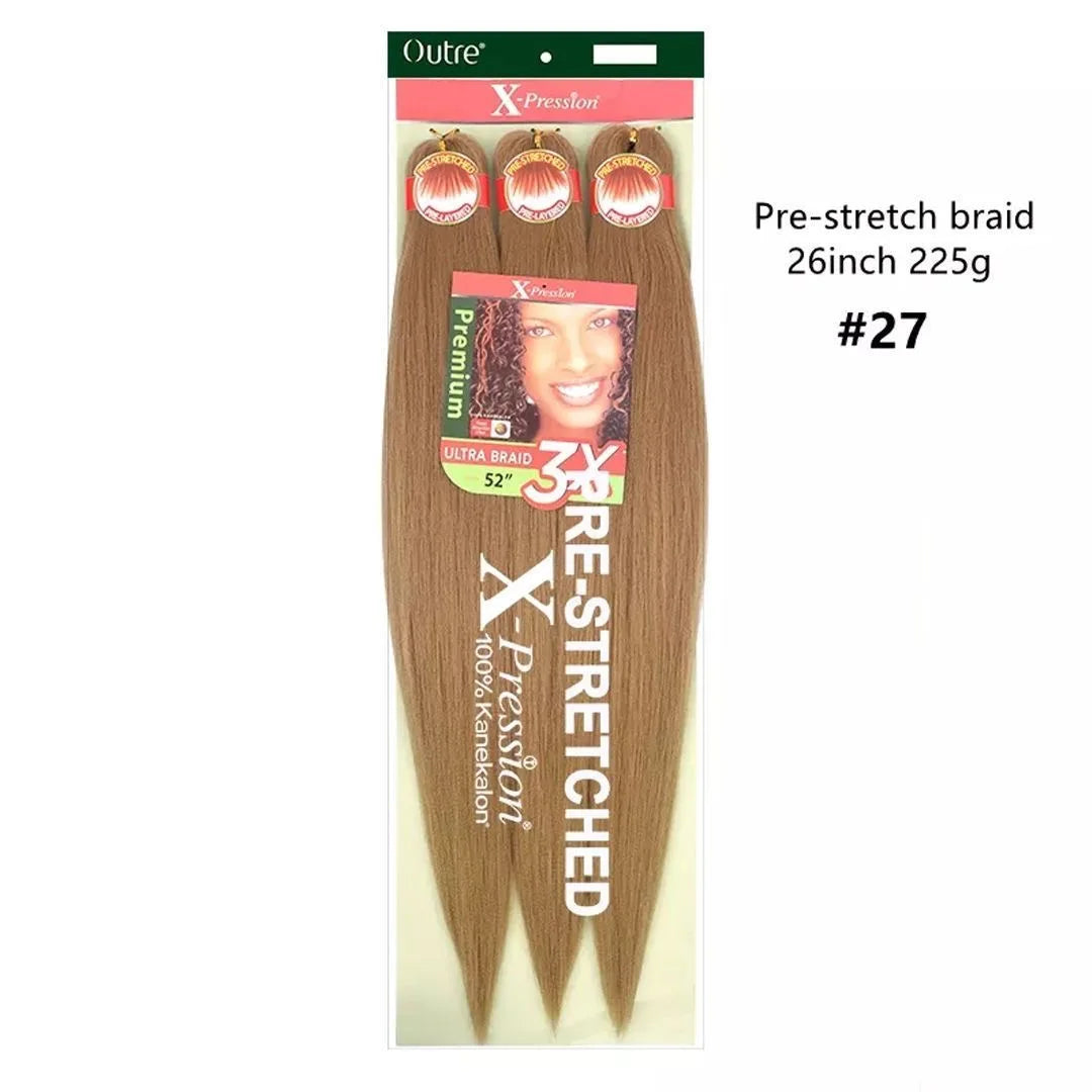 Synthetic Xpression prestretched braiding hair - 3x xpression kanekalon flame retardant smooth yaki braid - 3x x-pression Viralgem Store